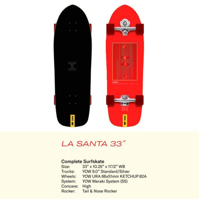 YOW サーフスケート　LA SANTA ヤウ 楽天市場】ヤウ YOW スケボー スケートボード コンプリート 33