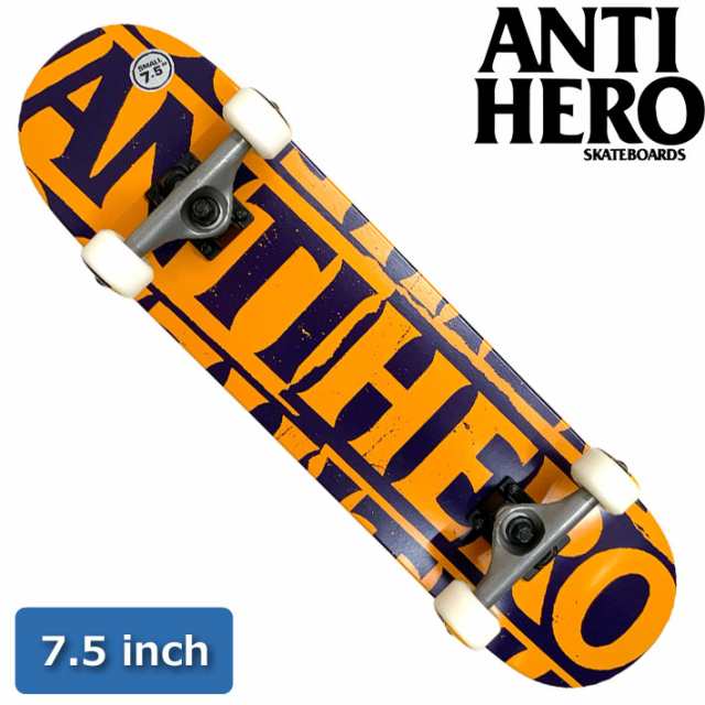 スケート コンプリート ANTI HERO アンチヒーロー スケートボード [AN-104] 7.5inch BLACK HERO スケボー パーツ SKATE BOARD DECKの通販は