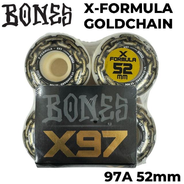 スケートボード ウィール BONES WHEEL GOLD CHAIN V1 ボーンズ ウィール 52mm 97A [4] スケボー 4個セット X-FORMULA エックスフォーミュラー スタンダードの通販は