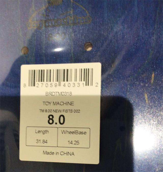 トイマシーン デッキ スケートボード NEW FISTS COLOR-A #03 [TM14] 8.0inch D1260_3
