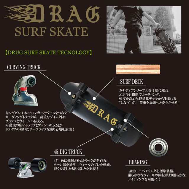 Drag X Intro Skate Board ドラッグ イントロ スケートボード サーフスケート サーフィン トレーニング スケートボード コンプリートセッの通販はau Pay マーケット フォローズsurf Snow