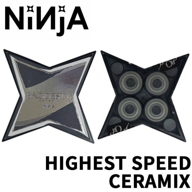 NINJA ベアリングHIGHEST SPEED CERAMIX セラミック  スケートボードベアリング  [メール便発送商品]