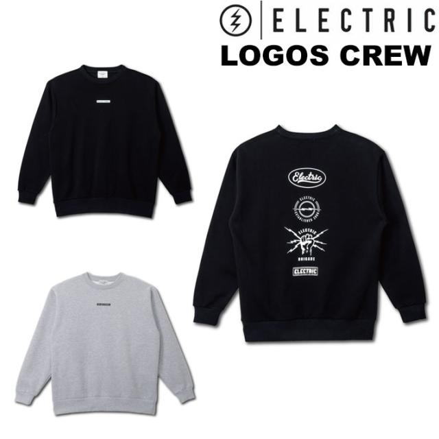 25-26 ELECTRIC エレクトリック トレーナー LOGOS CREW [5] スウェット クルーネック スノーボード スケートボード ストリート ジム アウトドア 日本正規品
