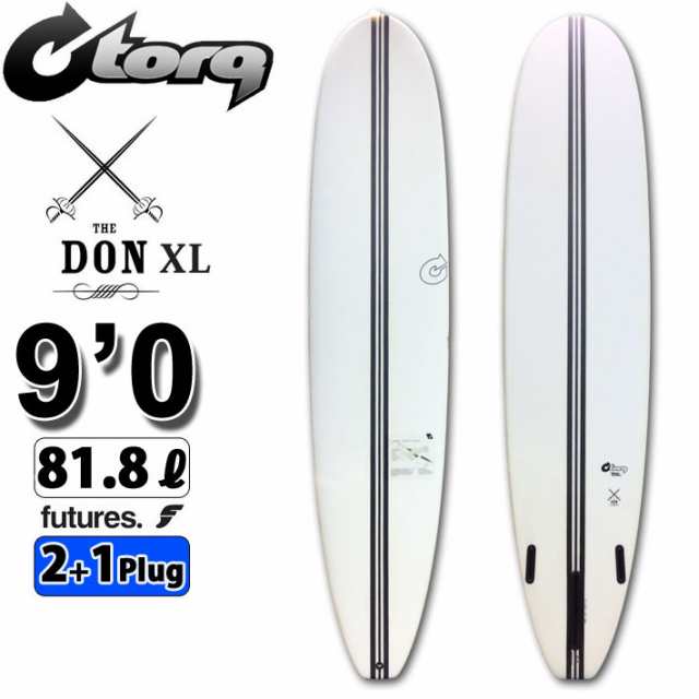 torq surfboard トルク サーフボード TEC DON XL 9’0 [White] ドン ロングボード 1+2 BOX future 3Plug [営業所留め送料無料]