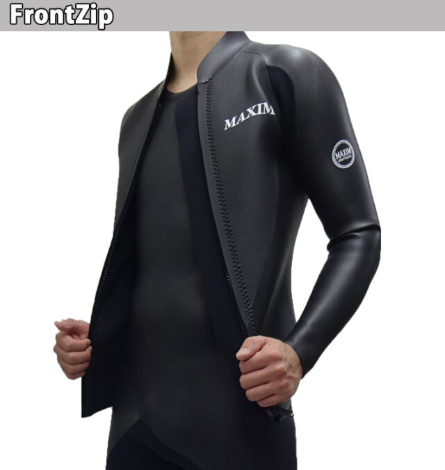 follows限定 2026 MAXIM マキシム ウェットスーツ [LCモデル] L/Sジャケット タッパー FRONT ZIP フロントジップ メンズ ウエットスーツ 2mm クラシックモデル BLKスキン 国内生産日本正規品