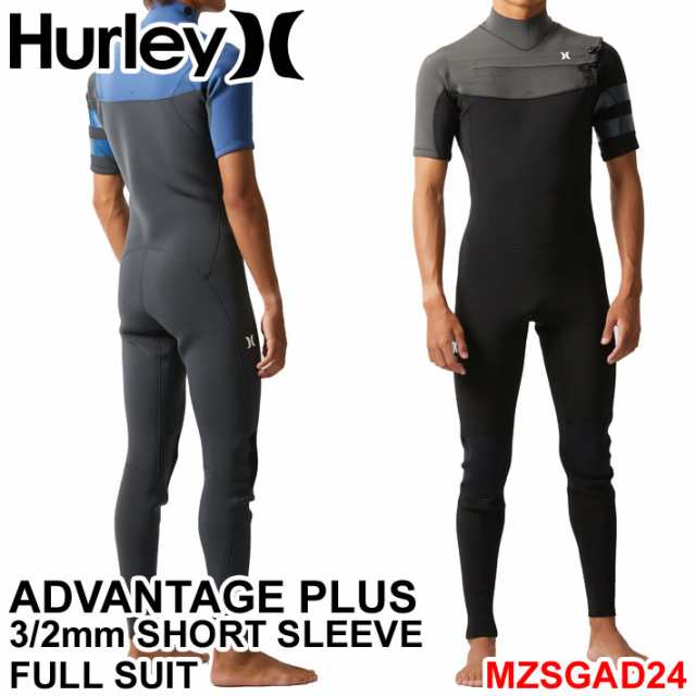 2024 Hurley ウェットスーツ ハーレー シーガル [MZSGAD24] メンズ ADVANTAGE PLUS 3mm × 2mm SHORT SLEEVE FULLSUIT CHEST ZIP チェス