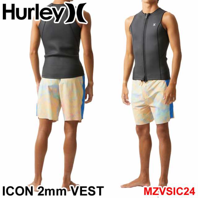 2024 Hurley ハーレー ウェットスーツ ベスト [MZVSIC24] メンズ ICON 2mm VEST FRONT ZIP フロントジップ アイコン サーフィン ウエット