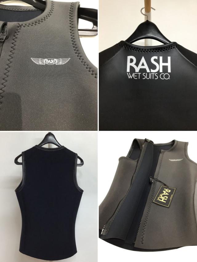 RASH ウェットスーツベスト 黒　Lサイズ RASH ラッシュ メンズウェットスーツ LX 限定 ベスト フロント