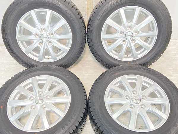 【中古】グッドイヤー アイスナビ8 195/65R15 WEDS ラブリオン RSO1 15インチ 114.3-5穴 4本 中古タイヤ・スタッドレスタイヤ