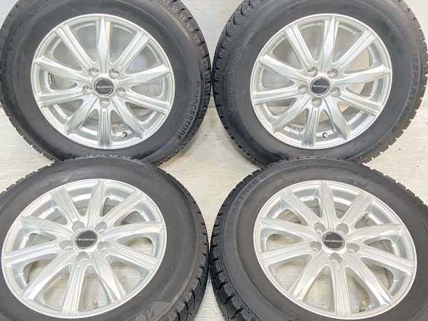 【中古】ブリヂストン アイスパートナー2 195/65R15 　 BALMINUM 15インチ 100-5穴 4本 中古タイヤ・スタッドレスタイヤ