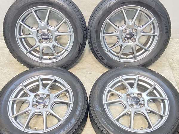 【中古】BS ブリザック VRX3 185/60R15 A-TECH ファイナルマインド 15インチ 100-4穴 4本 中古タイヤ・スタッドレスタイヤの通販は