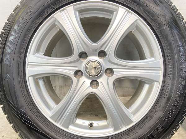 【中古】DUNLOP ウィンターマックス SJ8 225/65R17  SIBILLA XS-6 17インチ 114.3-5穴 4本 中古タイヤ・スタッドレスタイヤの通販は