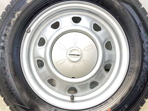 【中古】DUNLOP WM02 185/70R14 SCHWARZ MV V6A 14インチ 100/114.3-4穴 4本 中古タイヤ・スタッドレスタイヤ_3