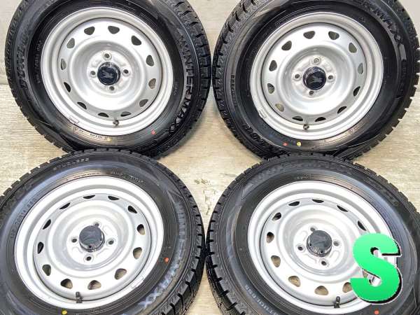 【中古】DUNLOP ウィンターマックス WM02 185/70R14 キャロウィン J9 14インチ 100-4穴 4本 中古タイヤ・スタッドレスタイヤ