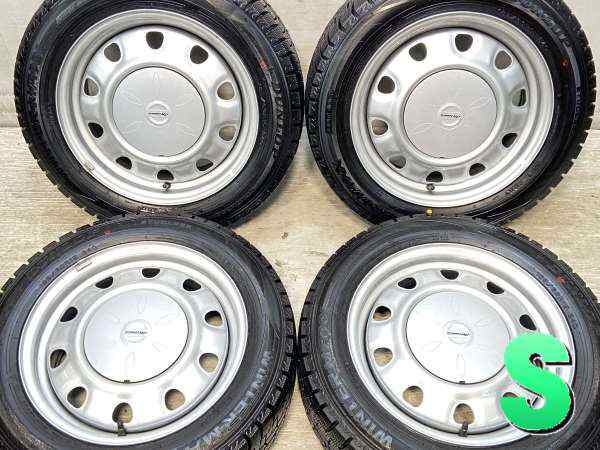 【中古】DUNLOP WM02 185/60R15 SCHWARZ MV V10 15インチ 100/114.3-4穴 4本 中古タイヤ・スタッドレスタイヤ