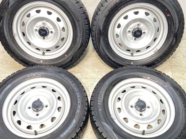 【中古】DUNLOP ウィンターマックス WM02 185/70R14 キャロウィン J9 14インチ 100-4穴 4本 中古タイヤ・スタッドレスタイヤ