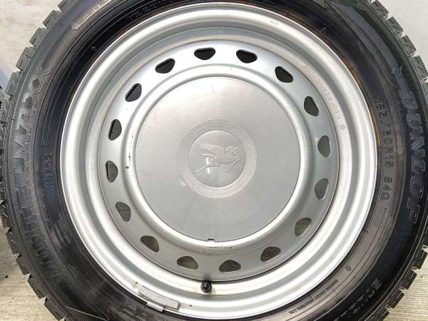 【中古】DUNLOP WM02 185/60R15 キャロウィン S7 15インチ 100/114.3-4穴 4本 中古タイヤ・スタッドレスタイヤ_3