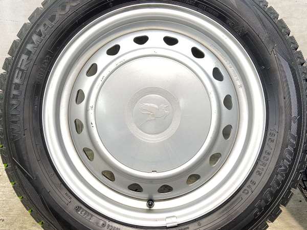 【中古】DUNLOP WM02 185/60R15 キャロウィン S7 15インチ 100/114.3-4穴 4本 中古タイヤ・スタッドレスタイヤ_4