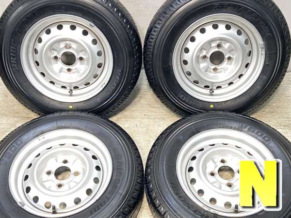 【中古】ブリヂストン V600 165R13 日産純正 13インチ 100-4穴 4本 中古タイヤ・サマータイヤ