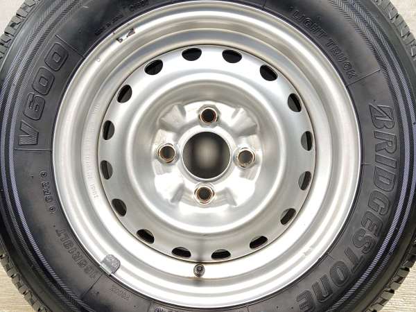 【中古】ブリヂストン V600 165R13 日産純正 13インチ 100-4穴 4本 中古タイヤ・サマータイヤ_5