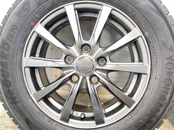 195/65R15インチ ヨコハマ アイスガード IG70 5H114.3 スタッドレスタイヤホイール4本セット MONZA JPスタイル JEFA ジェファ BK