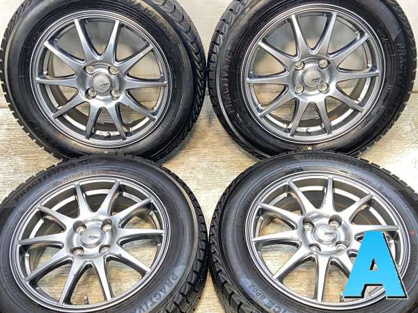 【中古】イエローハット PRACTIVA ICE BP02 175/65R15 　 SPORT ABELIA 15インチ 100-4穴 4本 中古タイヤ・スタッドレスタイヤ