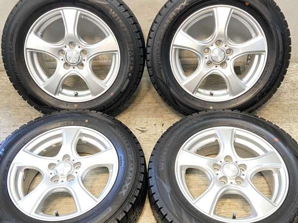 【中古】ダンロップ ウィンターマックス WM02 195/65R15 　 VIOLENTO 15インチ 100-5穴 4本 中古タイヤ・スタッドレスタイヤ