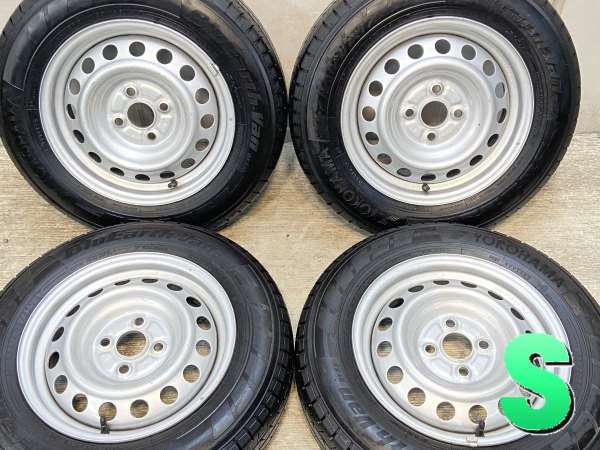 【中古】ヨコハマ ブルーアースVAN RY55 155/80R14 トヨタ純正 AL 14インチ 100-4穴 4本 中古タイヤ・サマータイヤ