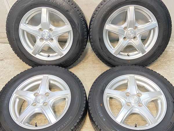 【中古】ダンロップ ウィンターマックス SV01 155/80R14 　 VIOLENTO 14インチ 100-4穴 4本 中古タイヤ・スタッドレスタイヤ