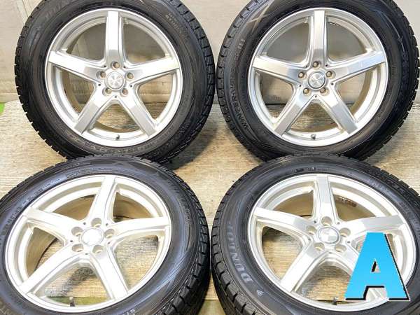 【中古】ダンロップ ウィンターマックス SJ8+ 225/60R17 　 VIOLENTO 17インチ 100-5穴 4本 中古タイヤ・スタッドレスタイヤ