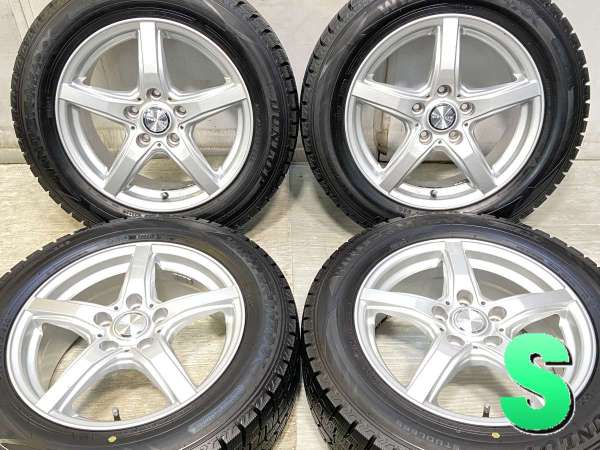 【中古】ダンロップ ウィンターマックス WM02 205/60R16 　 VIOLENTO 16インチ 114.3-5穴 4本 中古タイヤ・スタッドレスタイヤ