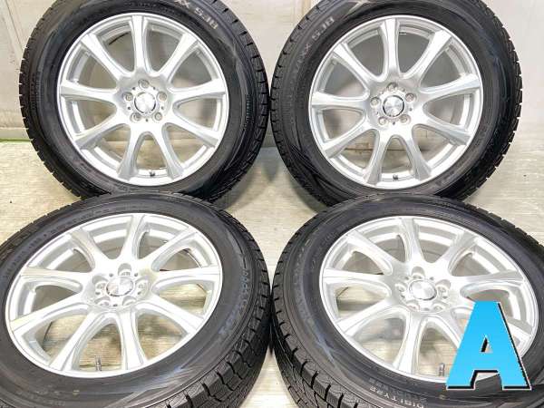 【中古】ダンロップ ウィンターマックス SJ8+ 225/60R17 　 DUFACT 17インチ 100-5穴 4本 中古タイヤ・スタッドレスタイヤ