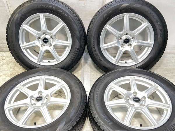 【中古】ピレリ アイスアシンメトリコ PLUS 225/65R17 　 TOPRUN 17インチ 114.3-5穴 4本 中古タイヤ・スタッドレスタイヤ