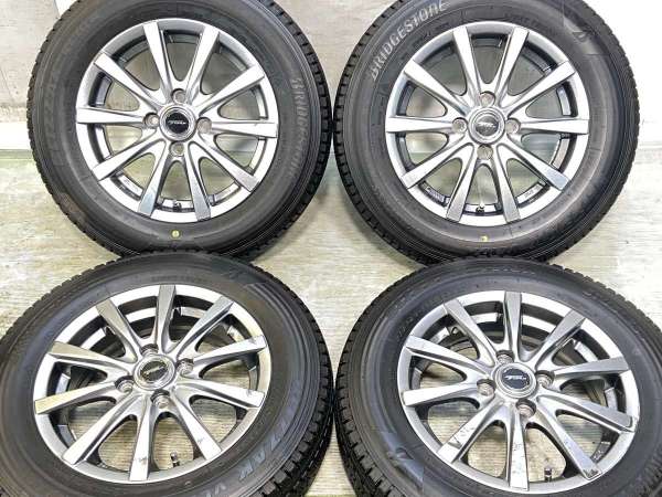 【中古】ブリヂストン ブリザック VL10 155/80R14 　 GRASS 14インチ 100-4穴 4本 中古タイヤ・スタッドレスタイヤ