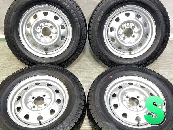 【中古】ダンロップ ウィンターマックス WM02 185/70R14 　 TOPY M4 7A 14インチ 100-4穴 4本 中古タイヤ・スタッドレスタイヤ