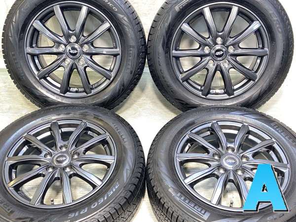 【中古】ピレリ アイスゼロアシンメトリコ 215/60R16 　 TEAD 16インチ 114.3-5穴 4本 中古タイヤ・スタッドレスタイヤ