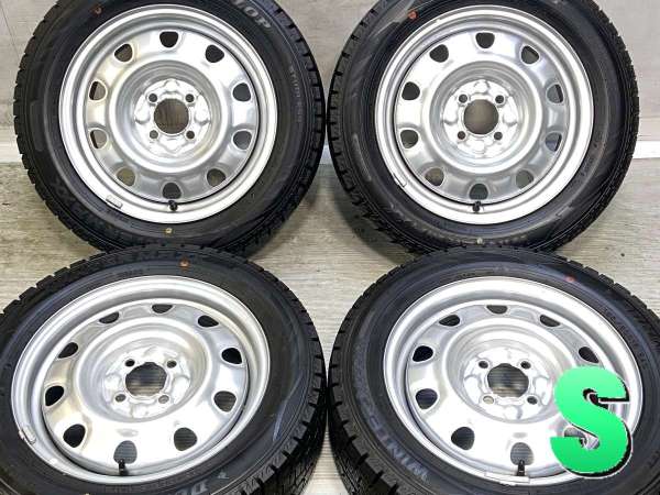 【中古】ダンロップ ウィンターマックス WM02 185/60R15 　 TOPY M60 15インチ 100-4穴 4本 中古タイヤ・スタッドレスタイヤ