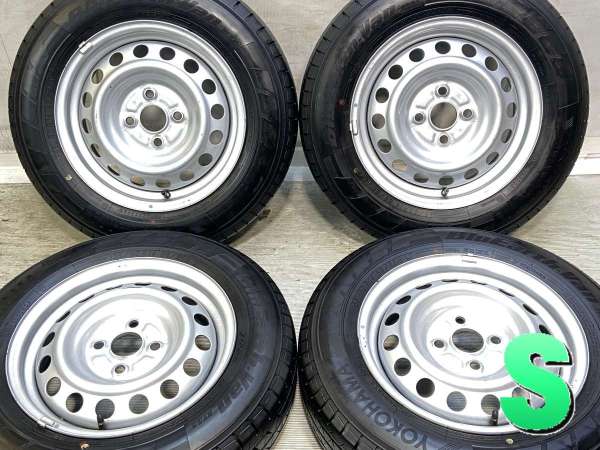 【中古】ヨコハマ ブルーアース Van RY55 155/80R14 トヨタ純正 AL 14インチ 100-4穴 4本 中古タイヤ・サマータイヤ