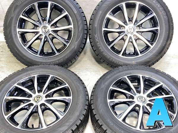 【中古】ダンロップ ウィンターマックス WM02 195/65R15 WEDS RIZLEY 15インチ 114.3-5穴 4本 中古タイヤ・スタッドレスタイヤ