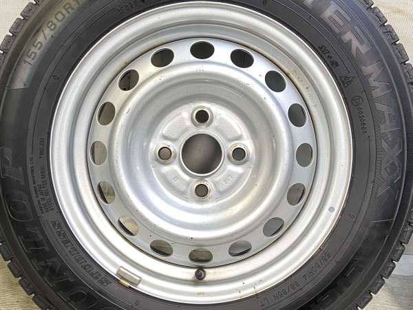 【中古】DUNLOP LV01 for VAN 155/80R14 トヨタ純正 L10 14インチ 100-4穴 4本 中古タイヤ・スタッドレスタイヤ_5