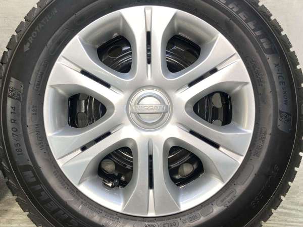 【中古】ミシュラン X-ICE SNOW 185/70R14 日産純正 14インチ 100-4穴 4本 中古タイヤ・スタッドレスタイヤ_4
