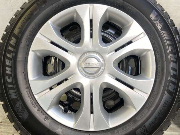 【中古】ミシュラン X-ICE SNOW 185/70R14 日産純正 14インチ 100-4穴 4本 中古タイヤ・スタッドレスタイヤ_5
