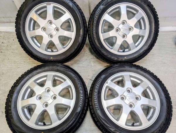 【中古】ブリヂストン ブリザック VRX2 155/65R14 ダイハツ純正 14インチ 100-4穴 4本 中古タイヤ・スタッドレスタイヤ