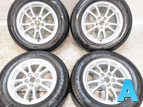 【中古】ピレリ パワジー TM 195/65R15 トヨタ純正 15インチ 100-5穴 4本 中古タイヤ・サマータイヤ