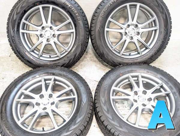 【中古】ヨコハマ アイスガード G075 225/65R17 　 ZACK JP-115 17インチ 114.3-5穴 4本 中古タイヤ・スタッドレスタイヤ