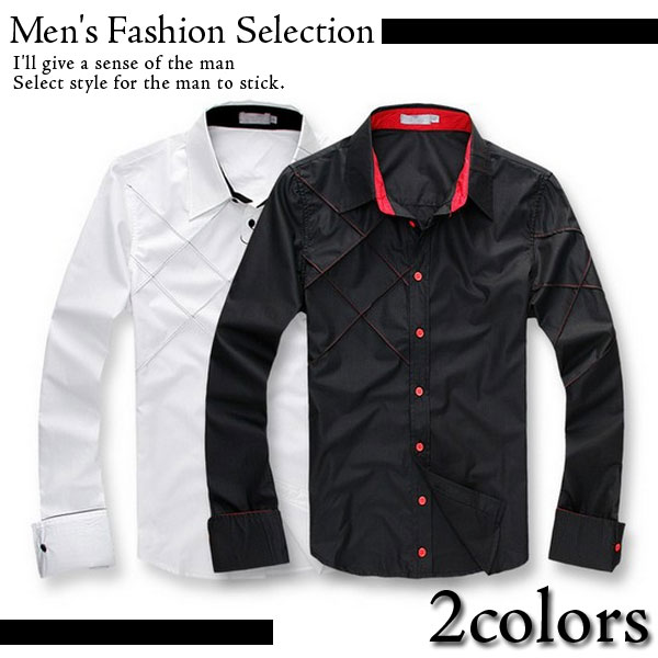 メンズ 長袖シャツ カジュアルシャツ スリムフィット 全2色 メンズファッション トップス お兄系 きれいめの通販はau Pay マーケット Pochitto