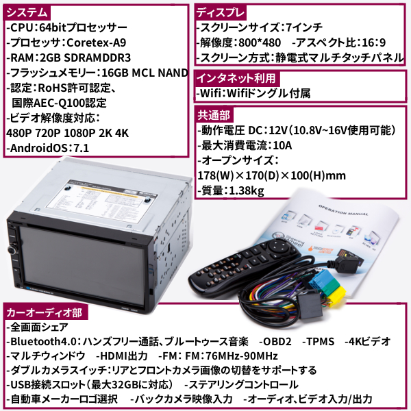 車載 Dvdプレーヤー 2din 静電式 タッチパネル 搭載 Bluetooth カー オーディオ ラジオ 一体型 自動車 リモコンの通販はau Pay マーケット バリュー