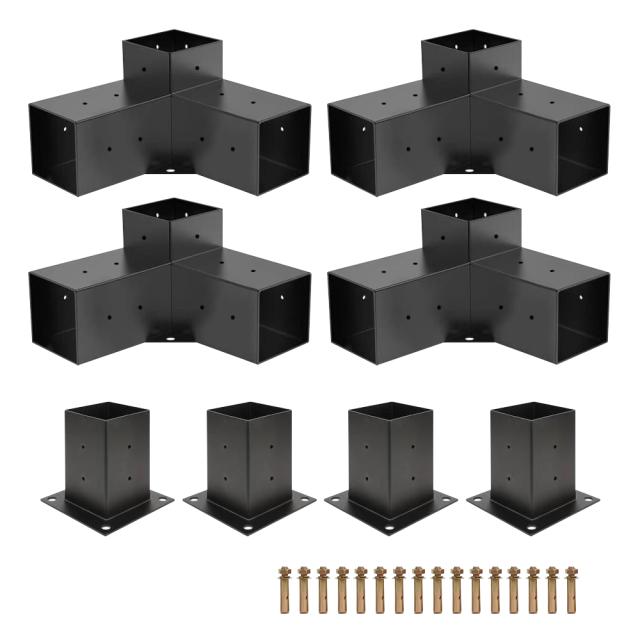 DIY パーゴラキット ブラケット ジョイント 金具 4×4木材（9cm角材）3