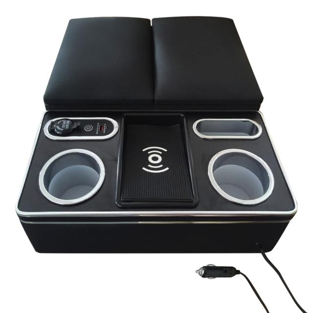 ハイエース 200系 コンソールボックス アームレスト DX 専用 センターコンソールボックス LED ワイヤレス充電 ドリンクテーブル カップホルダー 内装パーツの通販は