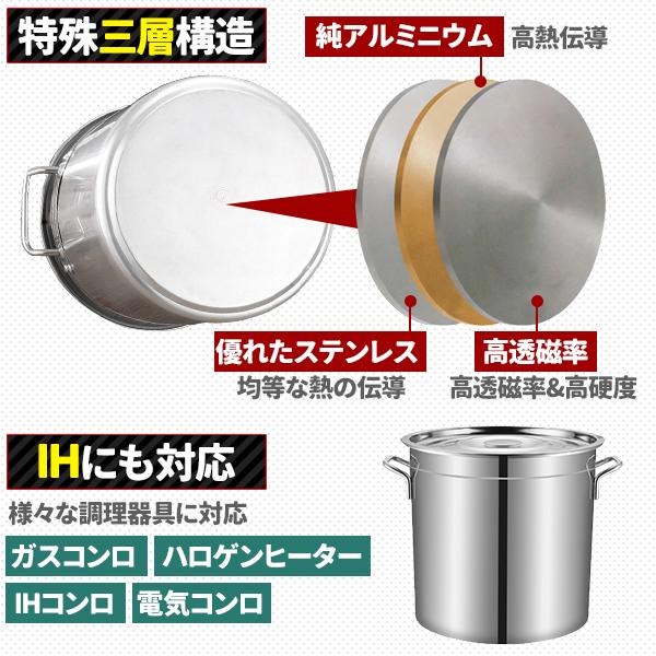 ステンレス製 蓋付き寸胴鍋 、IH．ガス対応　2個セット 楽天市場】寸胴鍋 業務用 ステンレス鍋 蓋付き IH対応 ガス対応